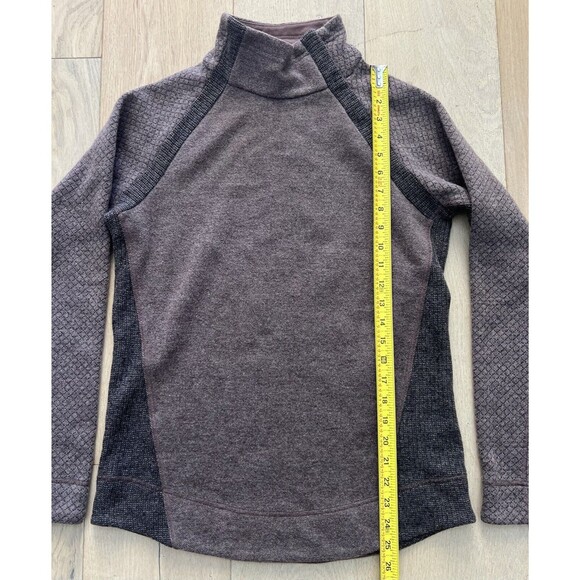 prAna Womens Brandie Wool Blend Pullover Sweater Taupe Brown Snap Collar Size M - Picture 4 of 8